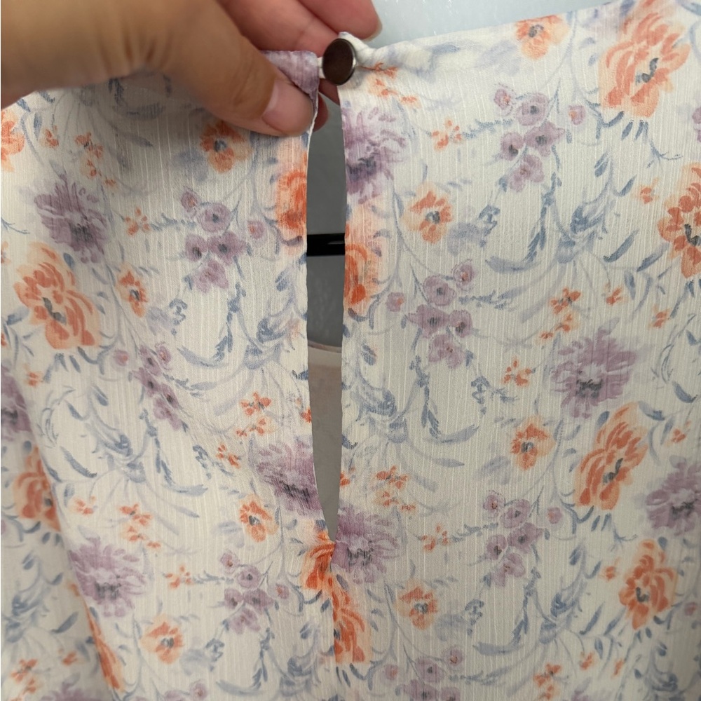 1.STATE floral long balloon sleeve chiffon blouse top Size S - Picture 7 of 7